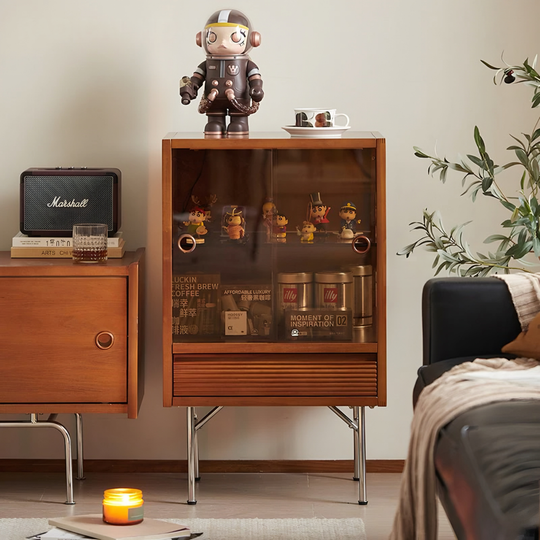 MERAKO Mid Century Solid Wood Display Cabinet - Cassa Haus Singapore