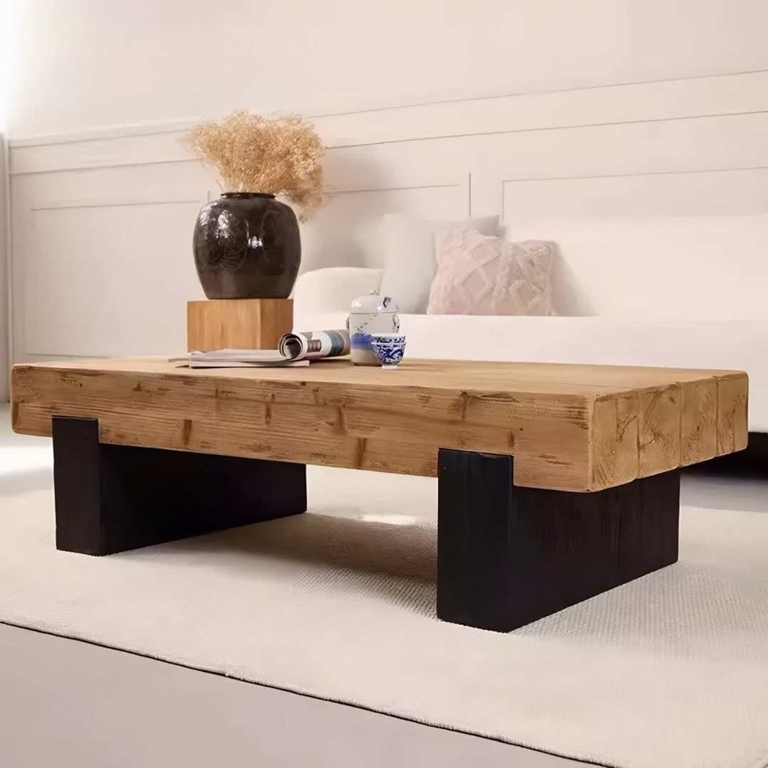 DREVANO Rustic Solid Wood Coffee Table - Cassa Haus Singapore