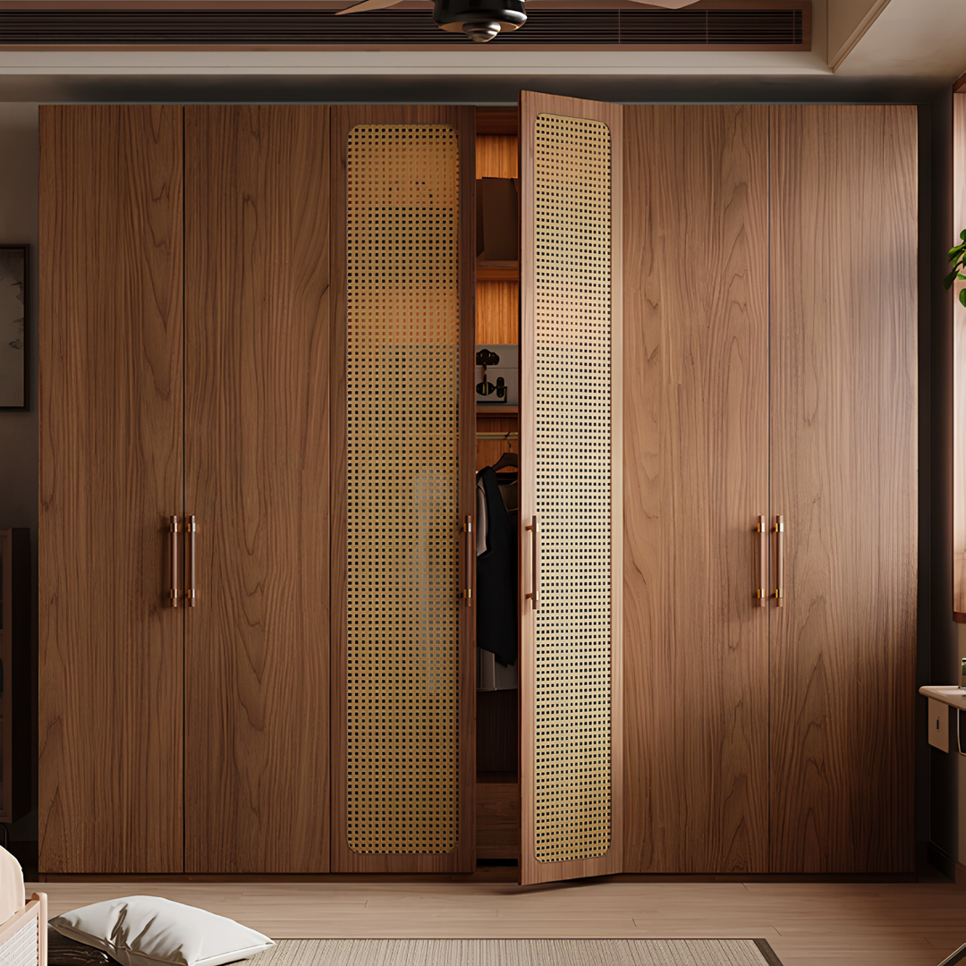 TRESKYN Rustic Rattan Wardrobe - Cassa Haus Singapore