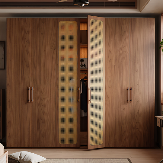 TRESKYN Rustic Rattan Wardrobe - Cassa Haus Singapore