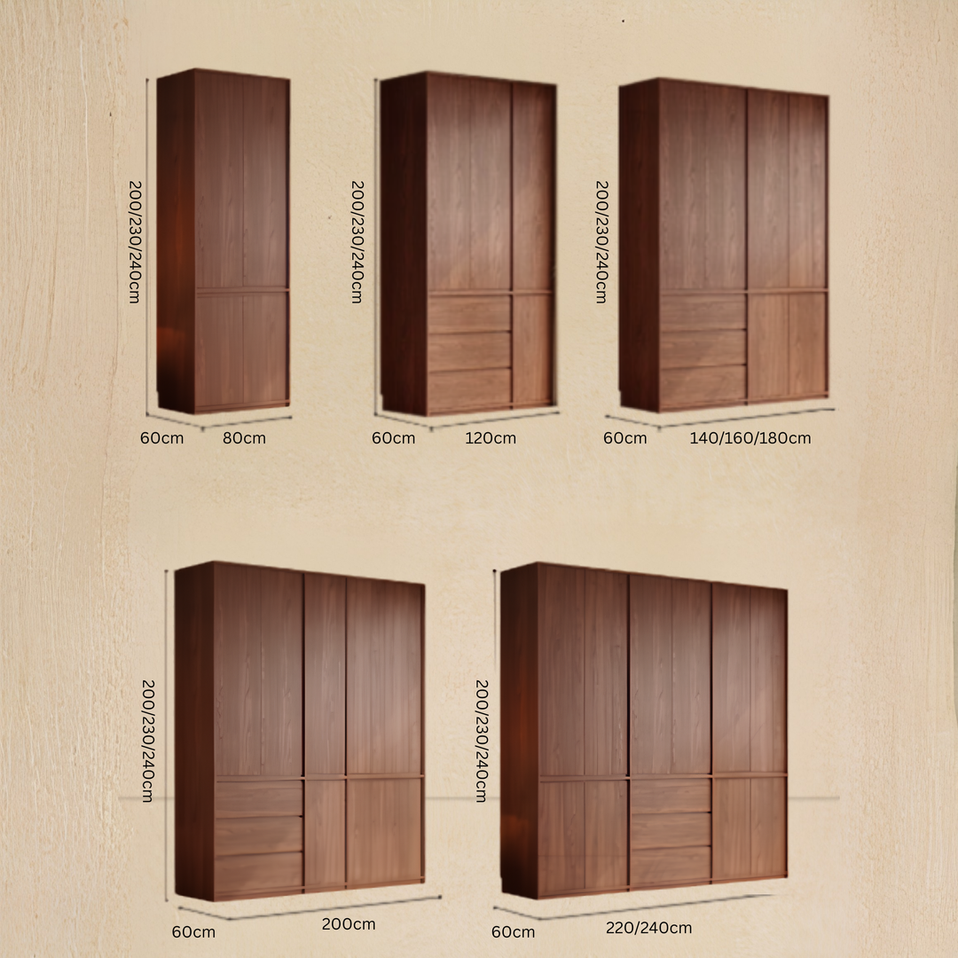 KIRVEX Modern Solid Wood Wardrobe - Cassa Haus Singapore