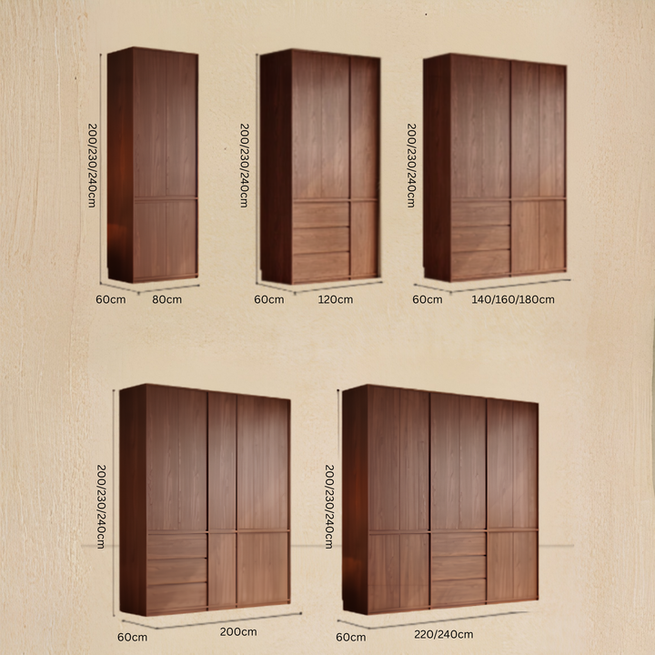 KIRVEX Modern Solid Wood Wardrobe - Cassa Haus Singapore