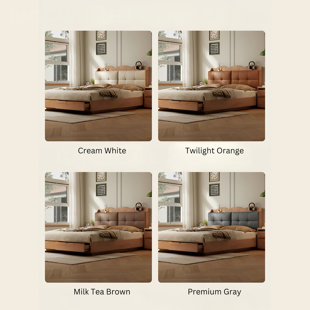 KELDRIS Modern Solid Wood Storage Bedframe - Cassa Haus Singapore