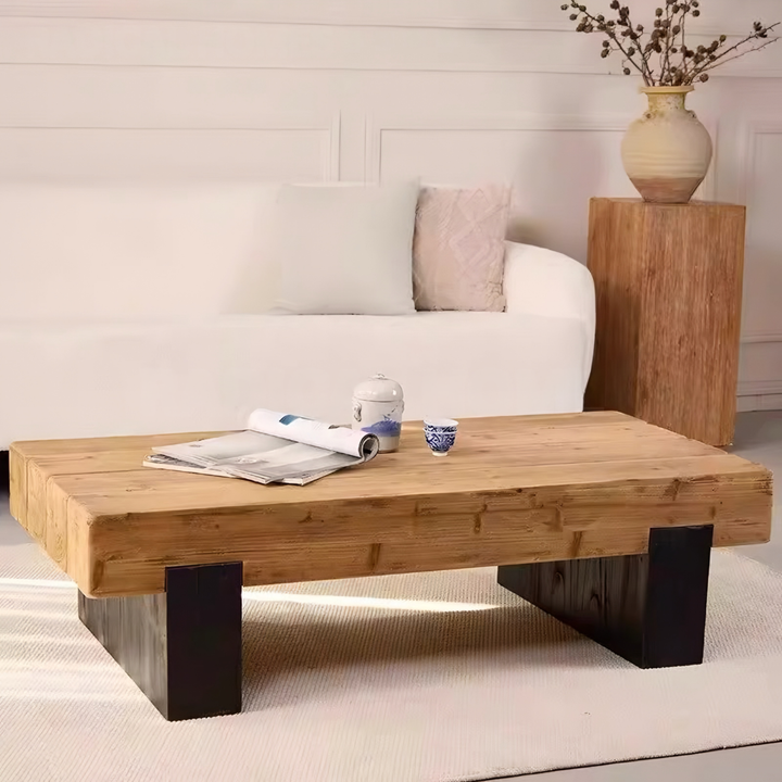 DREVANO Rustic Solid Wood Coffee Table - Cassa Haus Singapore