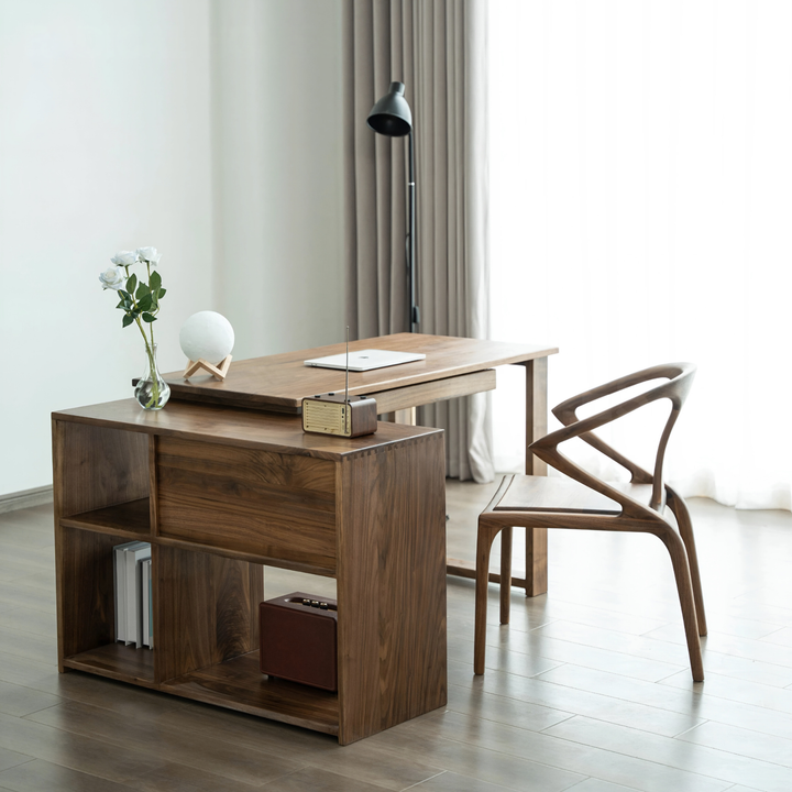 REDFORD Modern Walnut Wood Study Table