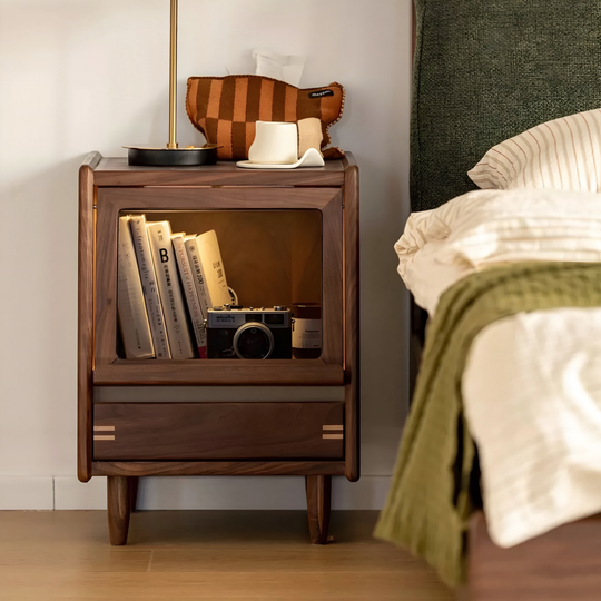 VAREN Modern Solid Wood Bedside Table - Cassa Haus Singapore