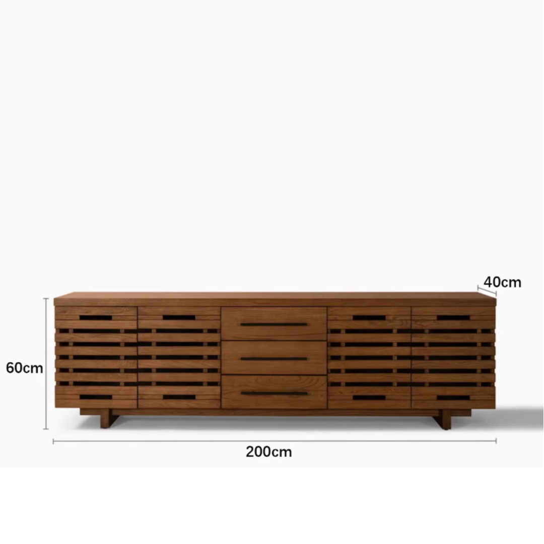 FLUTERA Modern Solid Wood TV Cabinet - Cassa Haus Singapore