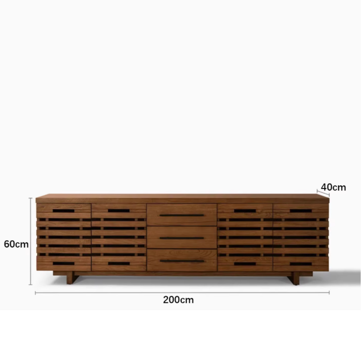 FLUTERA Modern Solid Wood TV Cabinet - Cassa Haus Singapore