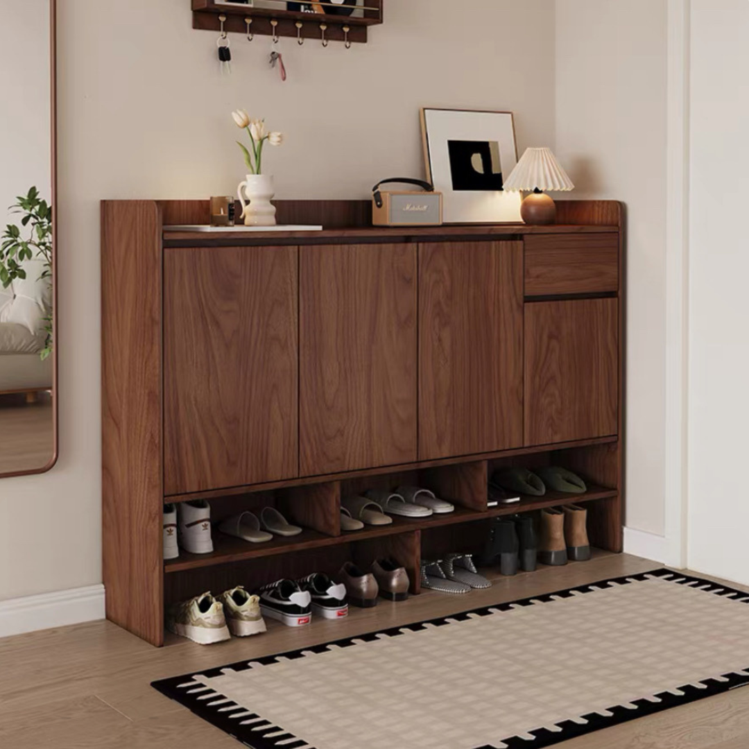 WELC Modern Solid Wood Entryway Shoe Cabinet