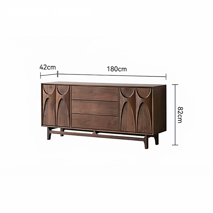 ARCOVEN Rustic Walnut Wood Sideboard