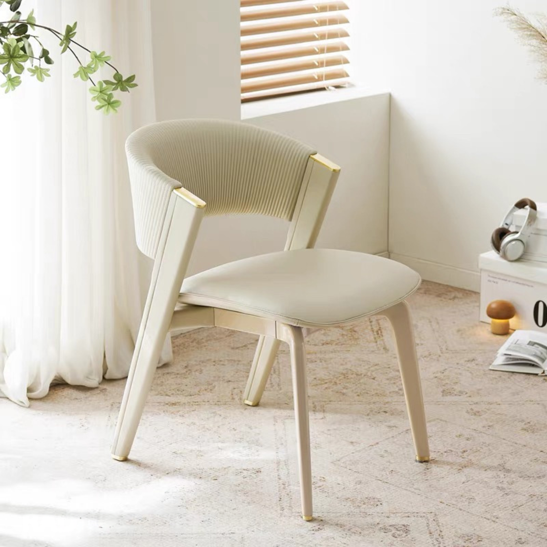 VARELIS Modern Leather Dining Chair - Cassa Haus Singapore