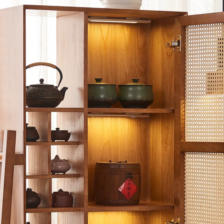RANOKI Rattan Display Cabinet
