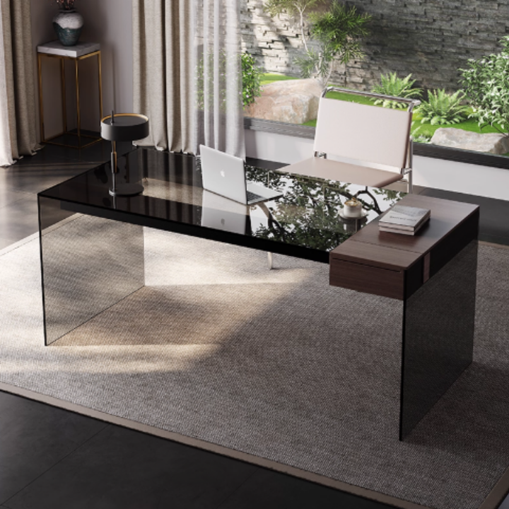 HAWTHORNE Modern Tempered Glass Study / Office Table