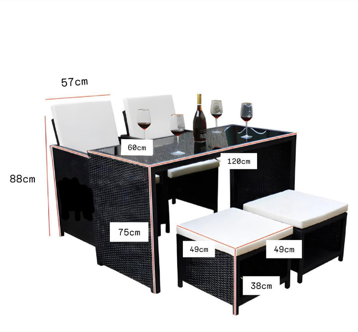 NIVORQIS Modern Outdoor Table and Chair