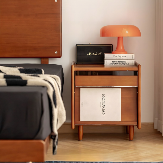 NAREN Modern Solid Wood Bedside Table - Cassa Haus Singapore