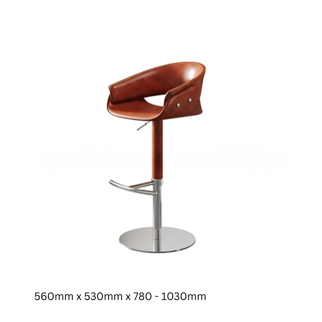 ZENQUILL Modern Adjustable Leather Bar Stool