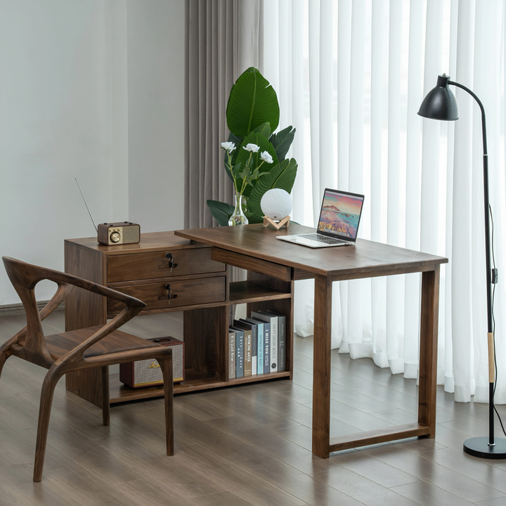 REDFORD Modern Walnut Wood Study Table