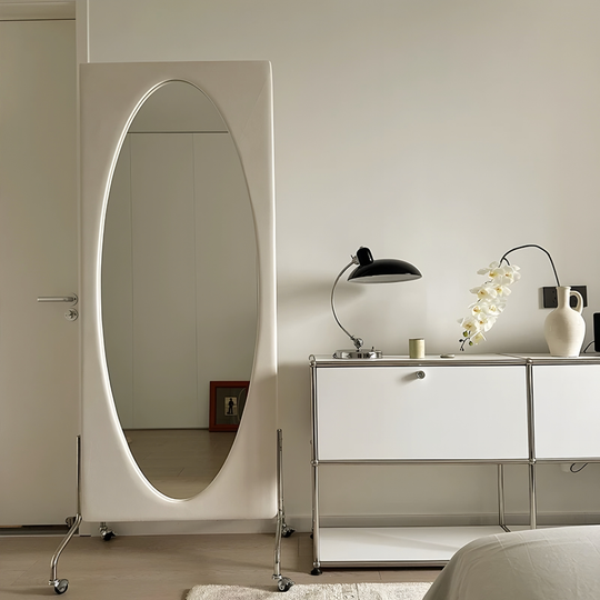 AELORVANE Modern Minimalist Oval Floor Mirror - Cassa Haus Singapore