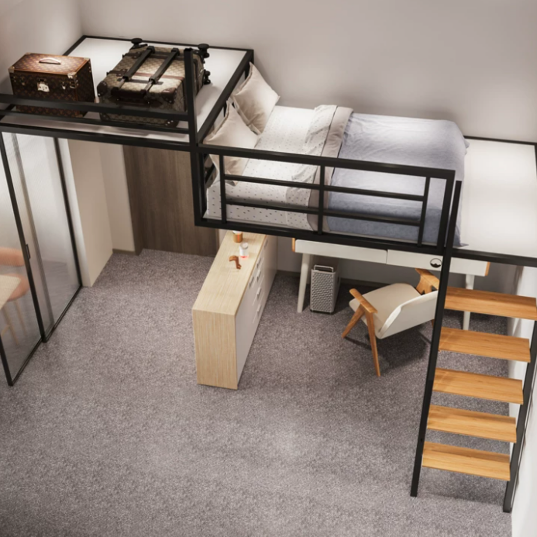 HIKO Modern Loft Bedframe With Storage - Cassa Haus Singapore