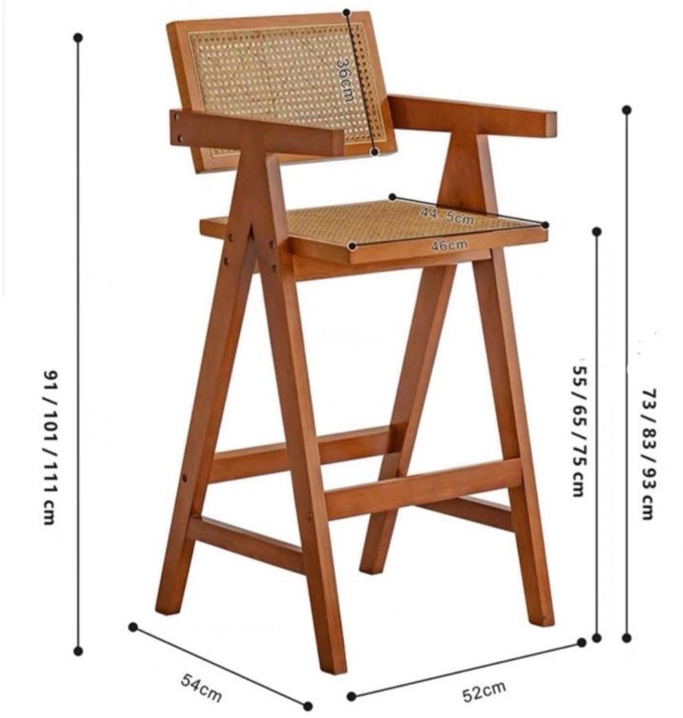NOQAVERA Scandinavian Wood Bar Stool