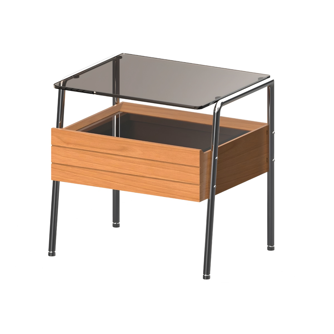 KUREN Modern Solid Wood Bedside Table