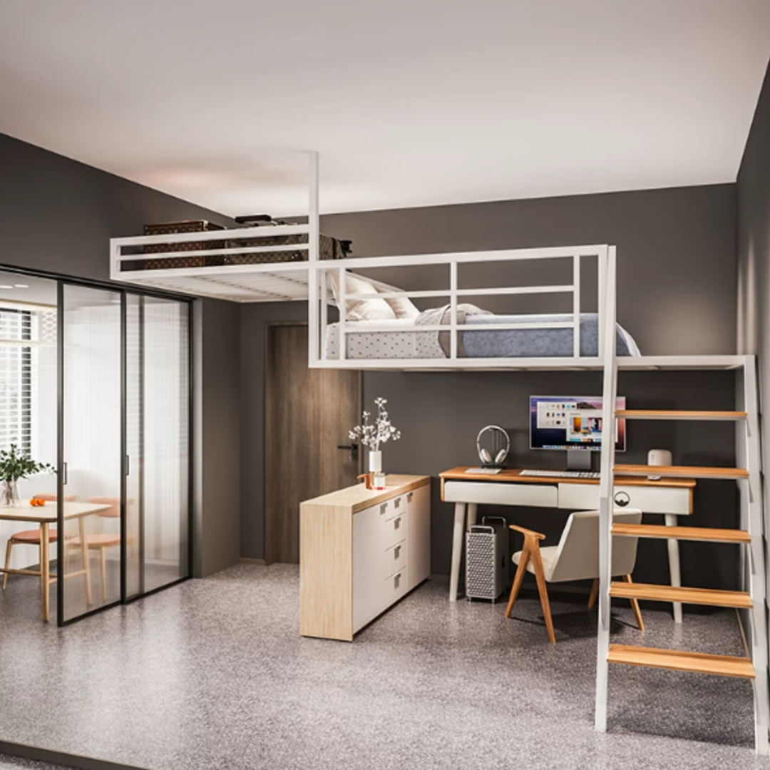 HIKO Modern Loft Bedframe With Storage - Cassa Haus Singapore
