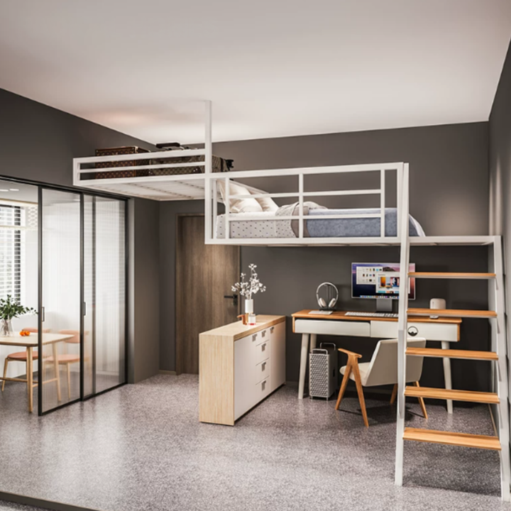 HIKO Modern Loft Bedframe With Storage - Cassa Haus Singapore