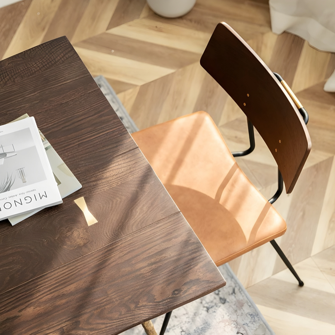 GILDEDGE Mid Century Solid Wood Dining Table
