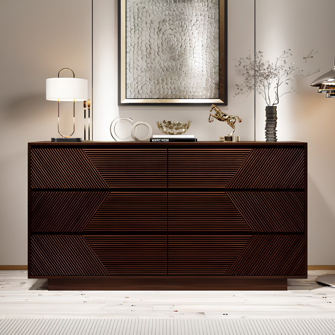 VETTORE Modern Solid Wood Chest of Drawers - Cassa Haus Singapore