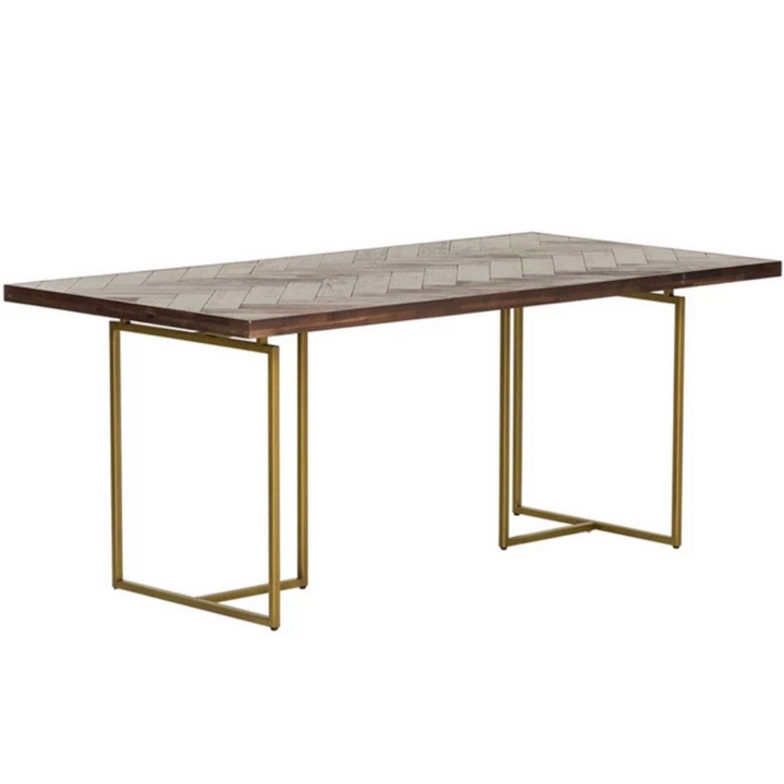 VALDRIN Rustic Herringbone Dining Table