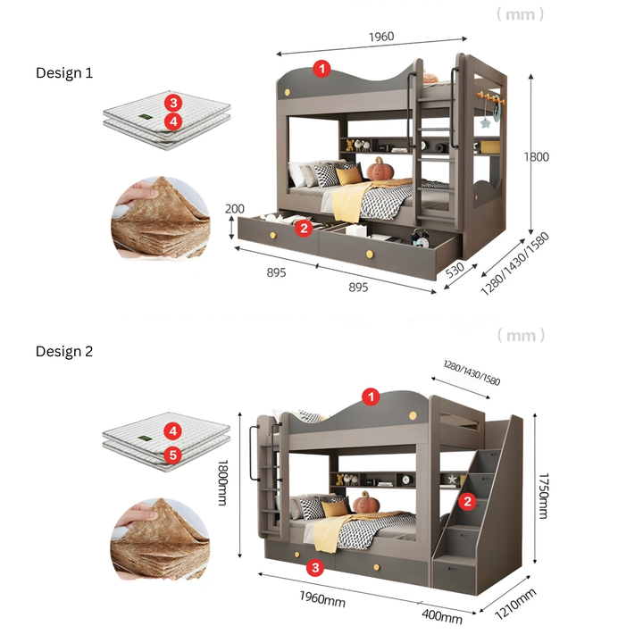 JOVI Modern Double Decker Bedframe