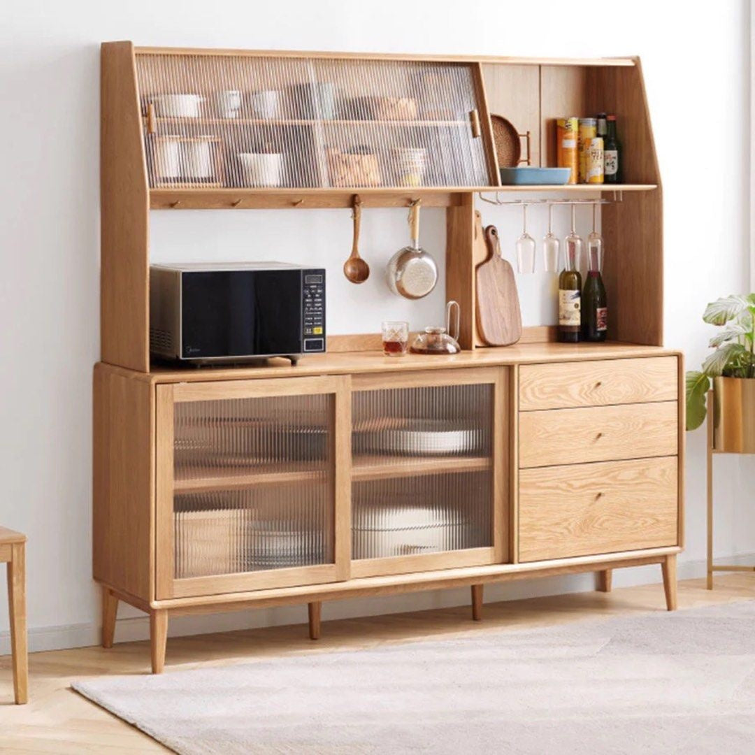 OLVANO Solid Wood Sideboard with Cabinet