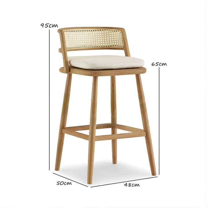MAVIRO Modern Rattan Bar Chair
