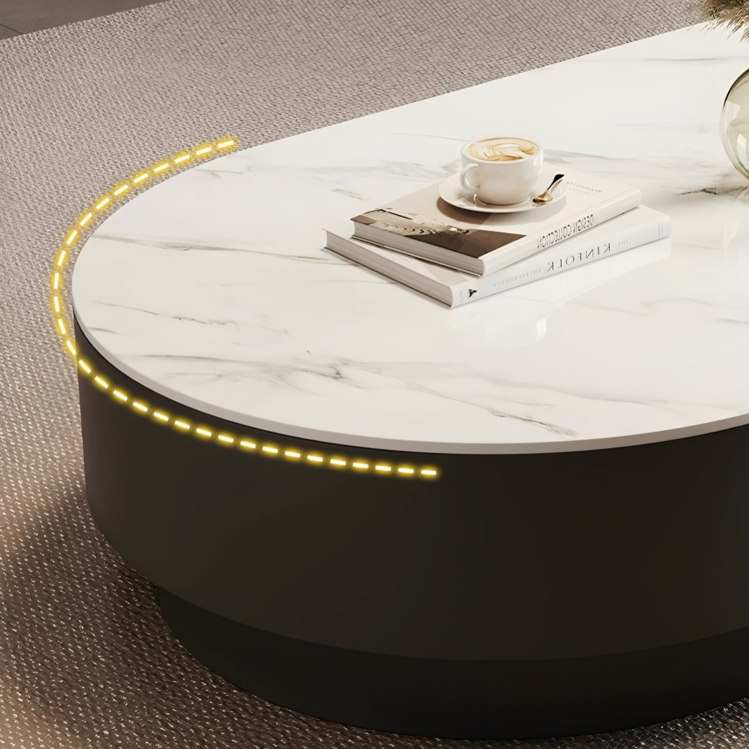 DANIEL Modern Sintered Stone Retractable Coffee Table Set