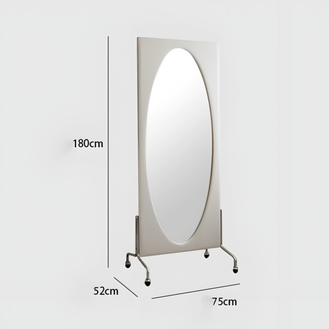 AELORVANE Modern Minimalist Oval Floor Mirror