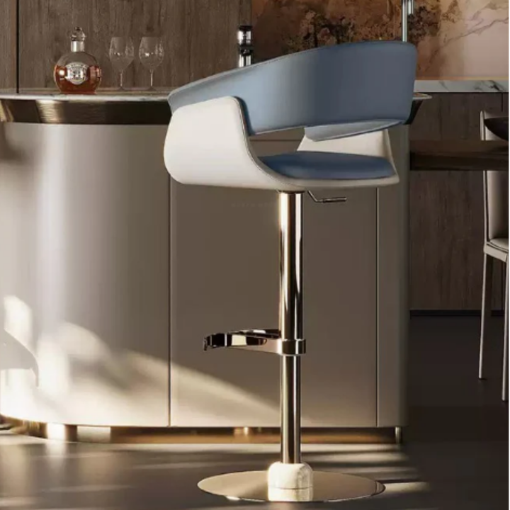 HELVORA Modern Swivel Leather Bar Stool