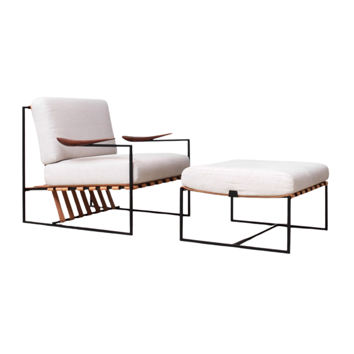 JOVEN Minimalist Lounge Chair & Ottoman - Cassa Haus Singapore