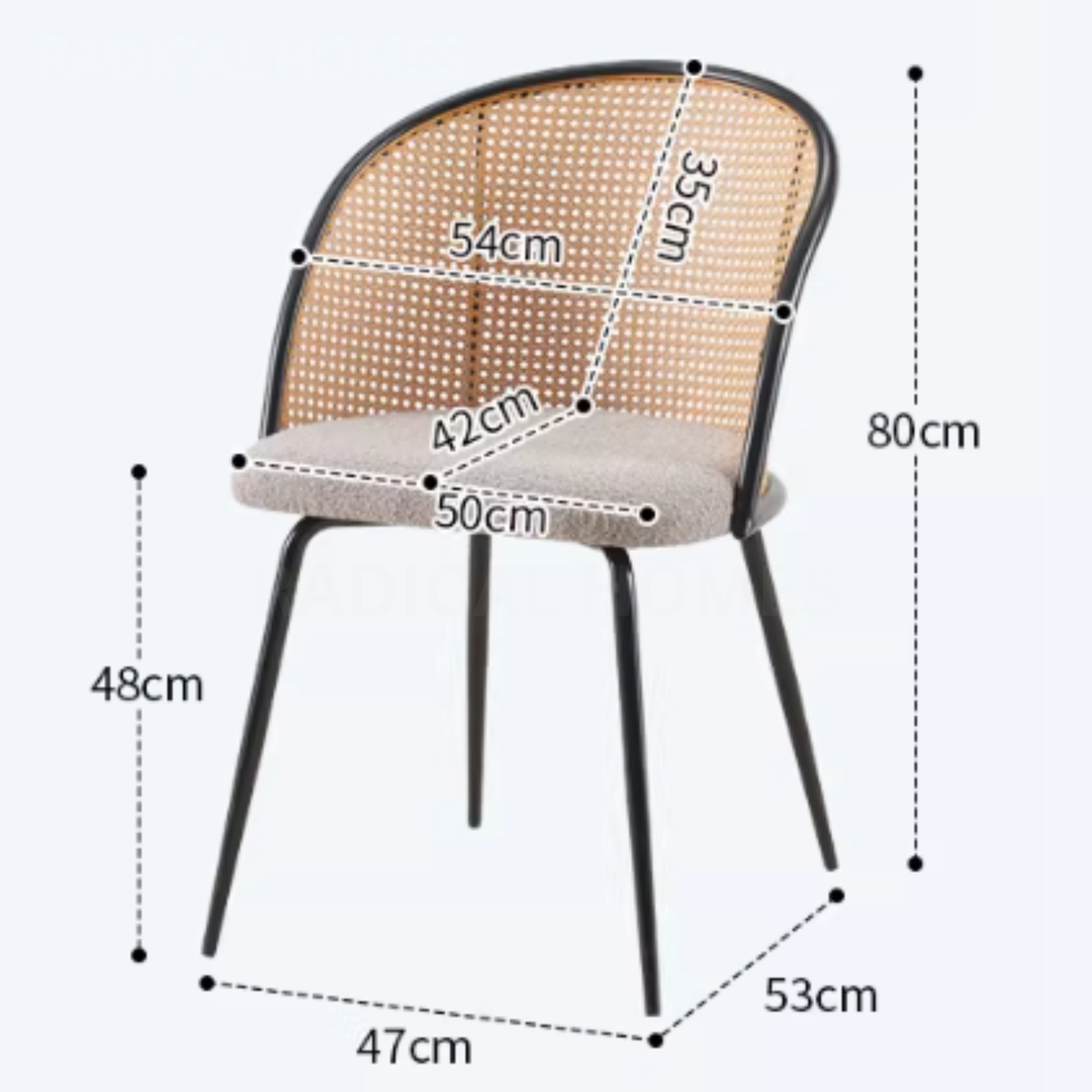 ELORA Modern Rattan Dining Chair - Cassa Haus Singapore