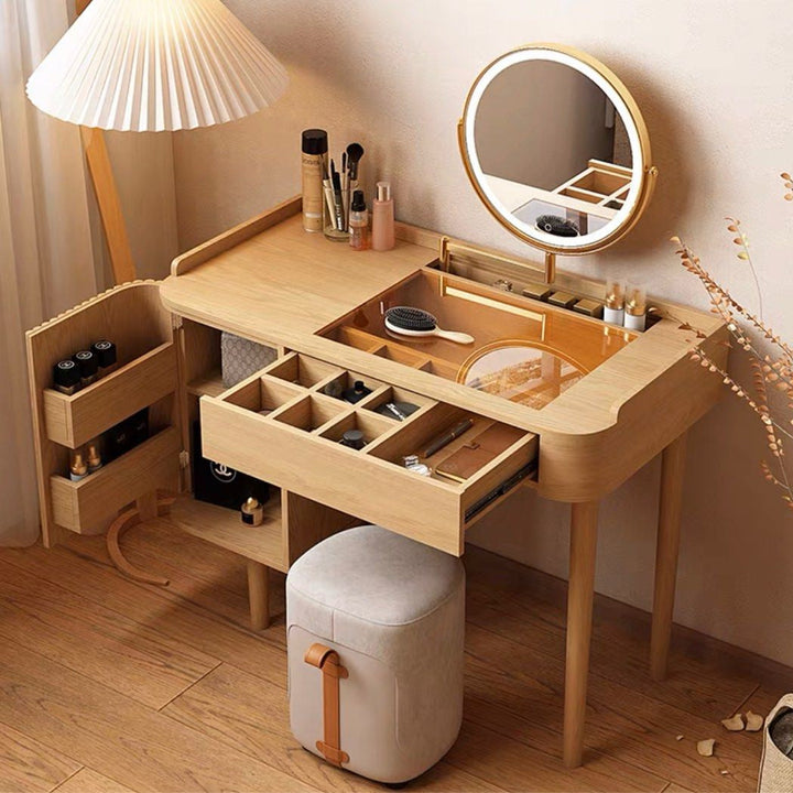 INDRE Rustic Solid Wood Vanity Table - Radical Homes Singapore