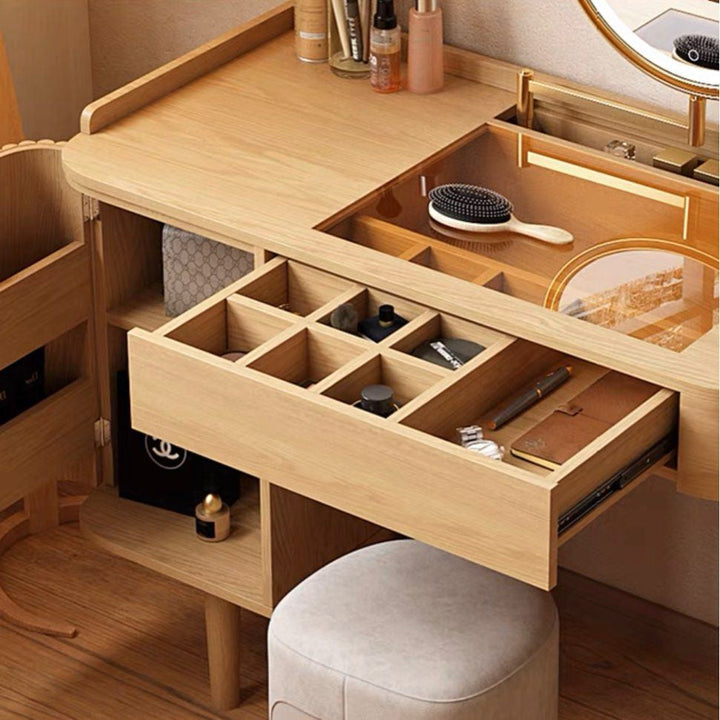 INDRE Rustic Solid Wood Vanity Table - Radical Homes Singapore