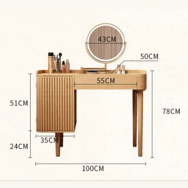 INDRE Rustic Solid Wood Vanity Table - Radical Homes Singapore