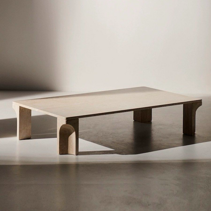 PRITCHARD Modern Travertine Coffee Table - Radical Homes Singapore