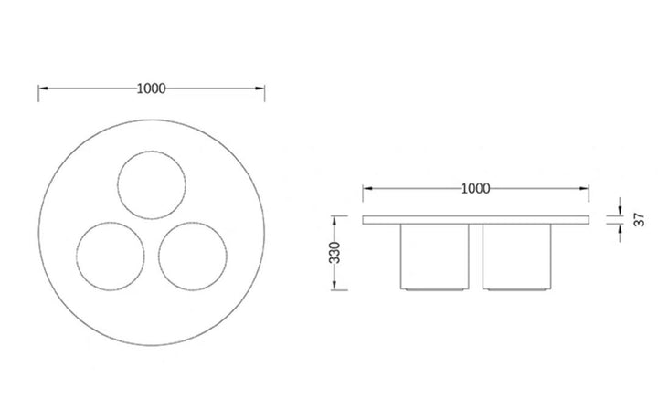 NEISTAT Modern Solid Wood Round Coffee Table - Radical Homes Singapore
