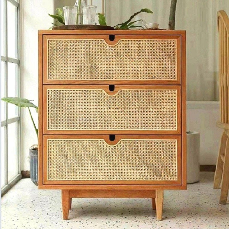 DECIMA Rustic Rattan Chest Of Drawers - Radical Homes Singapore