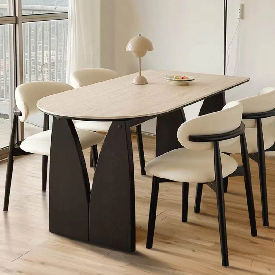 BRYSON Travertine Sintered Stone Dining Table - Radical Homes Singapore