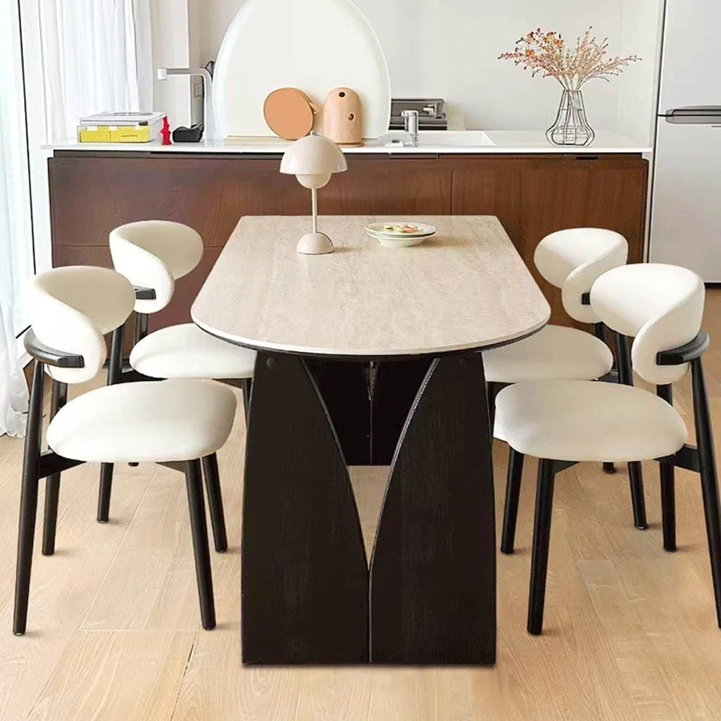 BRYSON Travertine Sintered Stone Dining Table - Radical Homes Singapore
