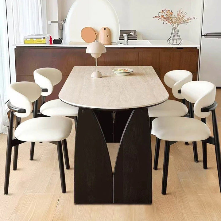 BRYSON Travertine Sintered Stone Dining Table - Radical Homes Singapore