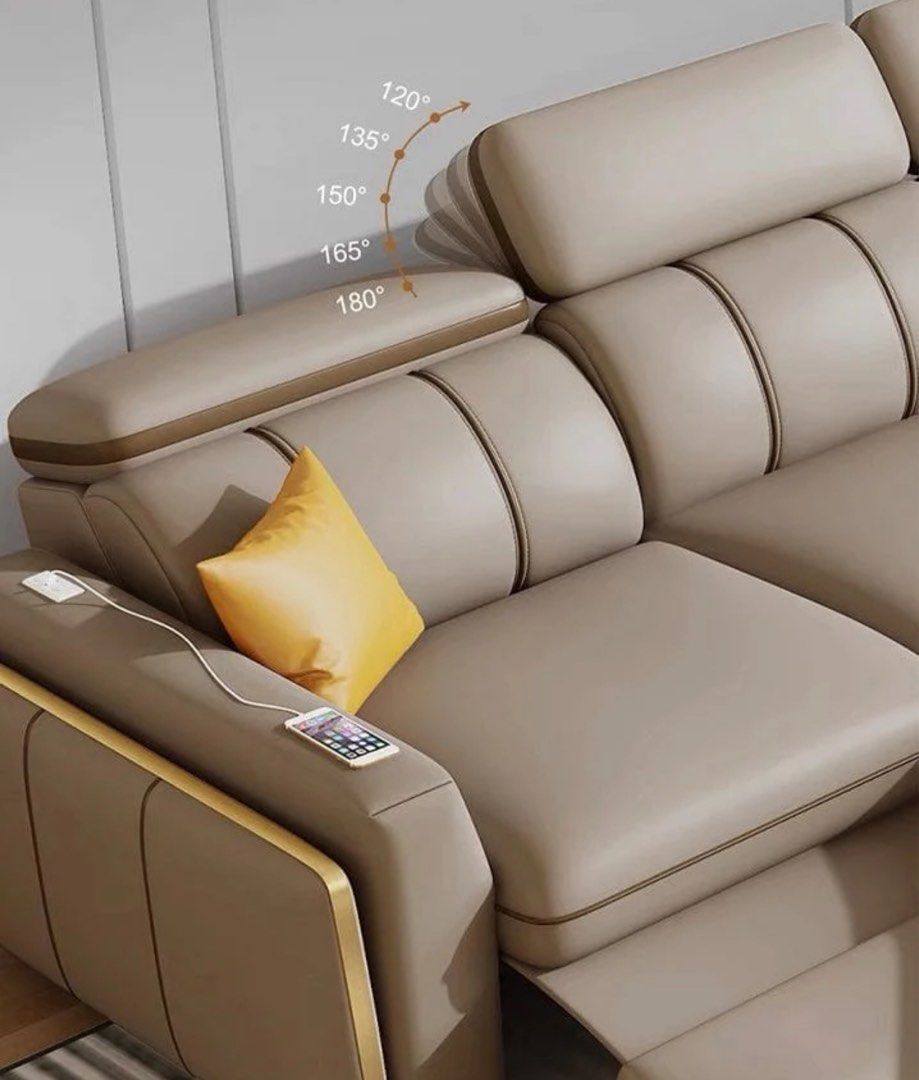 LUNESSA Electric Recliner Leather Storage Sofa - Radical Homes Singapore