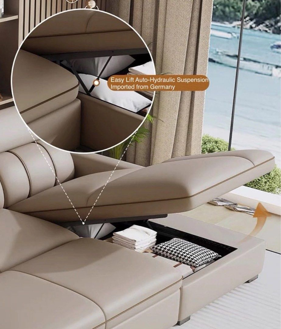 LUNESSA Electric Recliner Leather Storage Sofa - Radical Homes Singapore