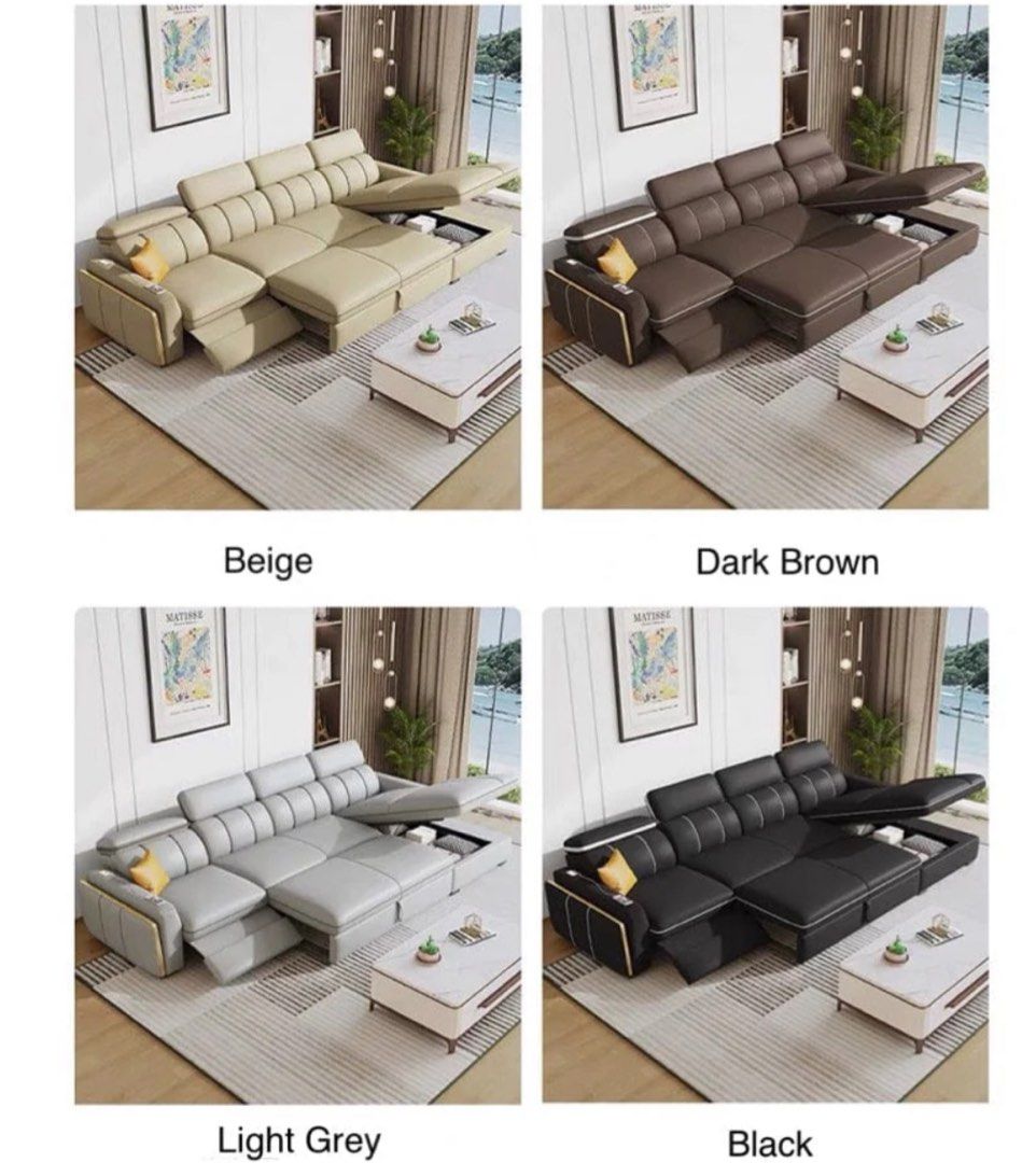 LUNESSA Electric Recliner Leather Storage Sofa - Radical Homes Singapore
